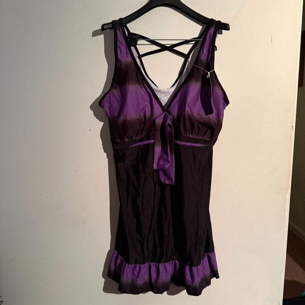 Rosegal Size 24‎ Tankini Bathing Suit Top Purple Modest NWT